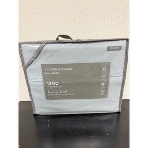 Fairfield Square 1200 TC QUEEN Sheet Set Light Blue NEW